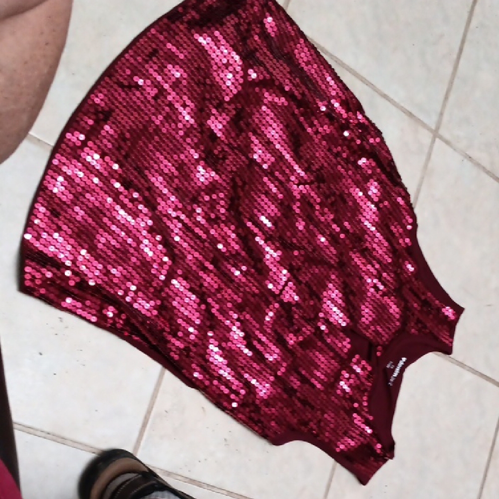 Denim 24/7 Dark Red Sequin Camisole
